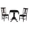 International Concepts Round 42 in Dual Drop Leaf Table with 2 San Remo Chairs, Rich Mocha, 42 W, 42 L, 29.75 in H, Wood K15-42DP-C10 - alternate 2